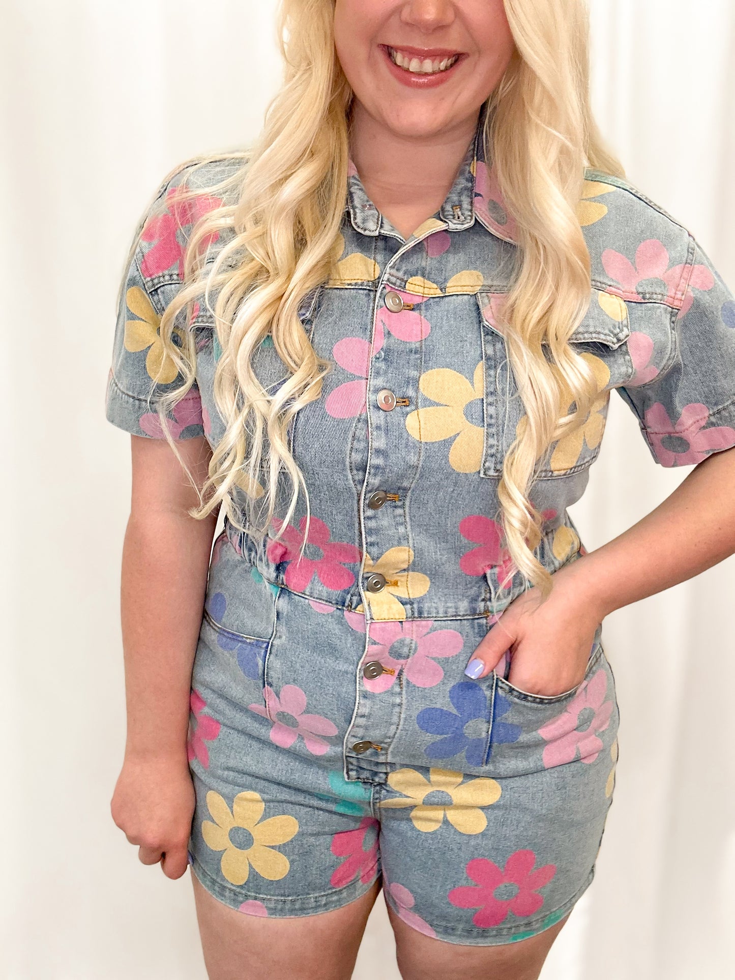 Happy Days Denim Romper