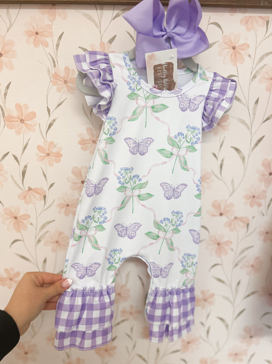 Violet Butterfly Baby Romper