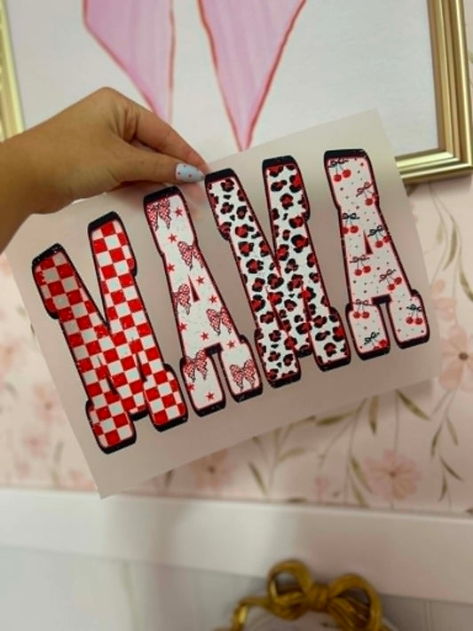 Red Collage Mama Print