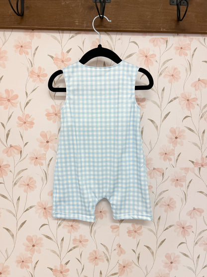 Mickey Gingham Embroidered Romper