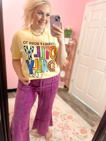 Bright Purple Acid Wash Pants