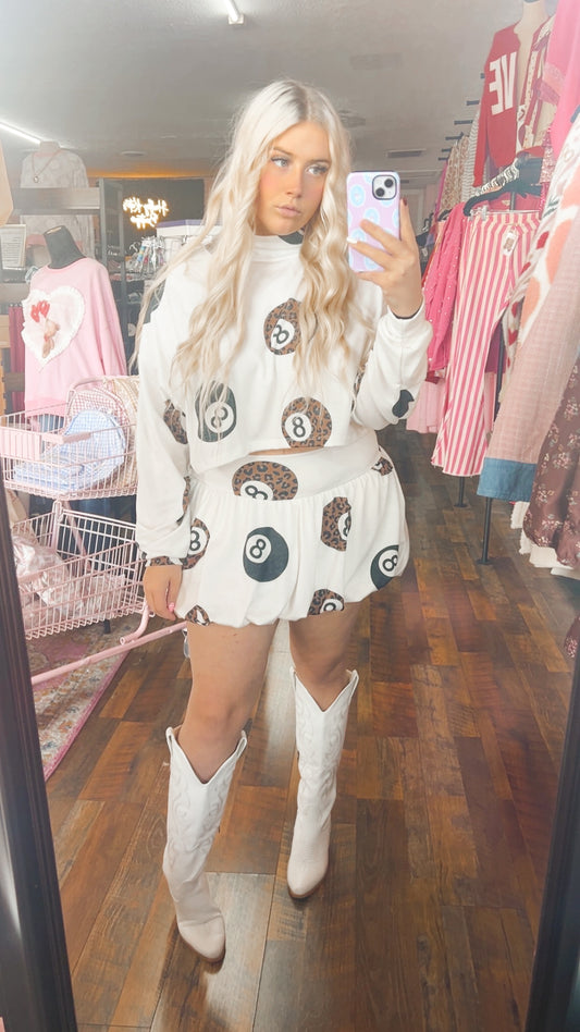8 Ball Bubble Skort Set