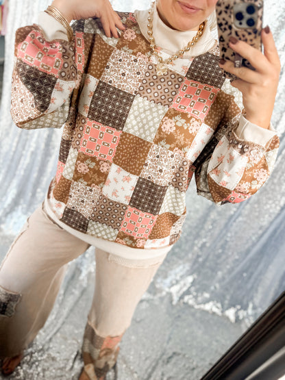 Autumn Heirloom Patchwork Mockneck