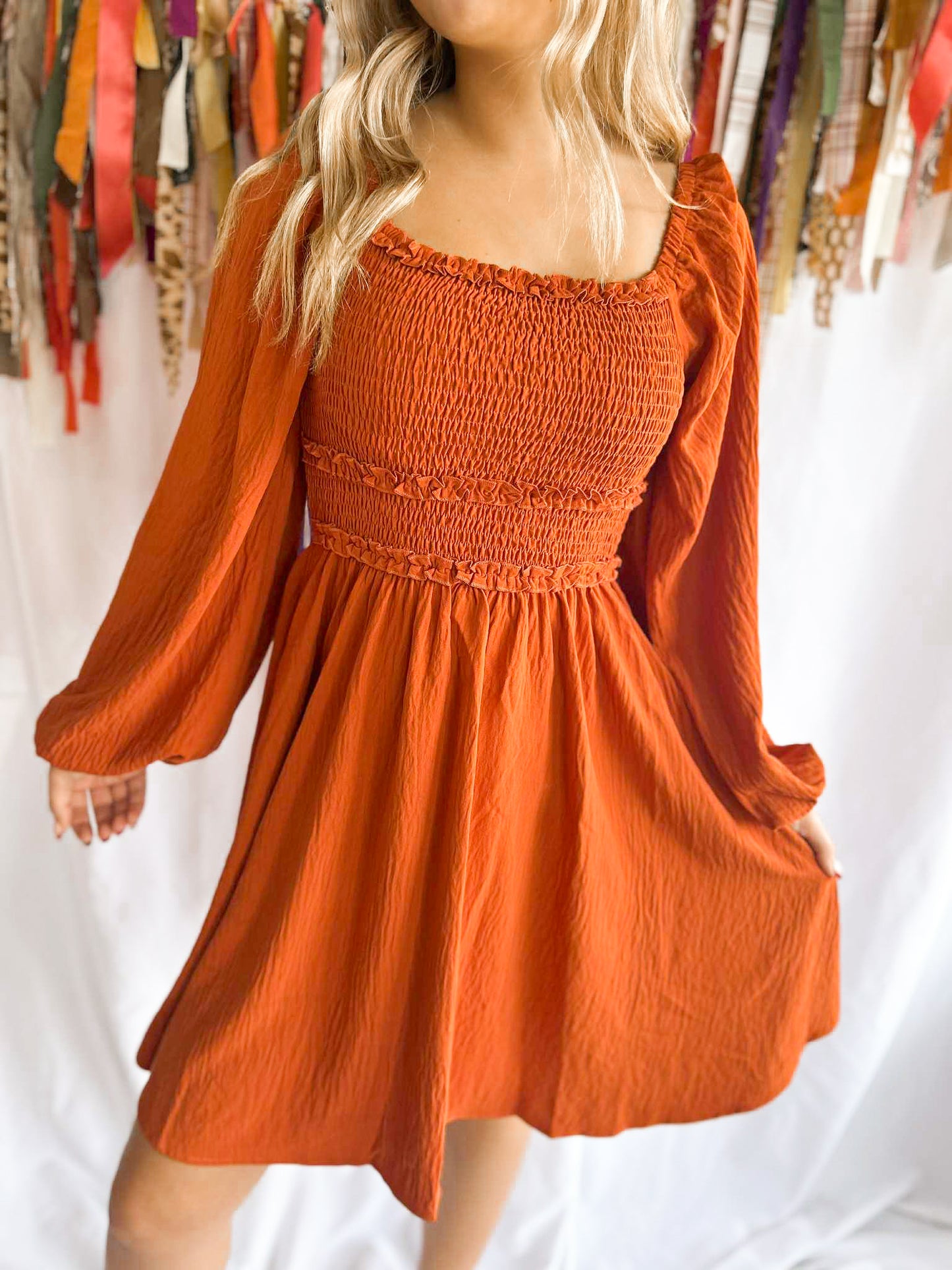 Falling For You Smocked Dress