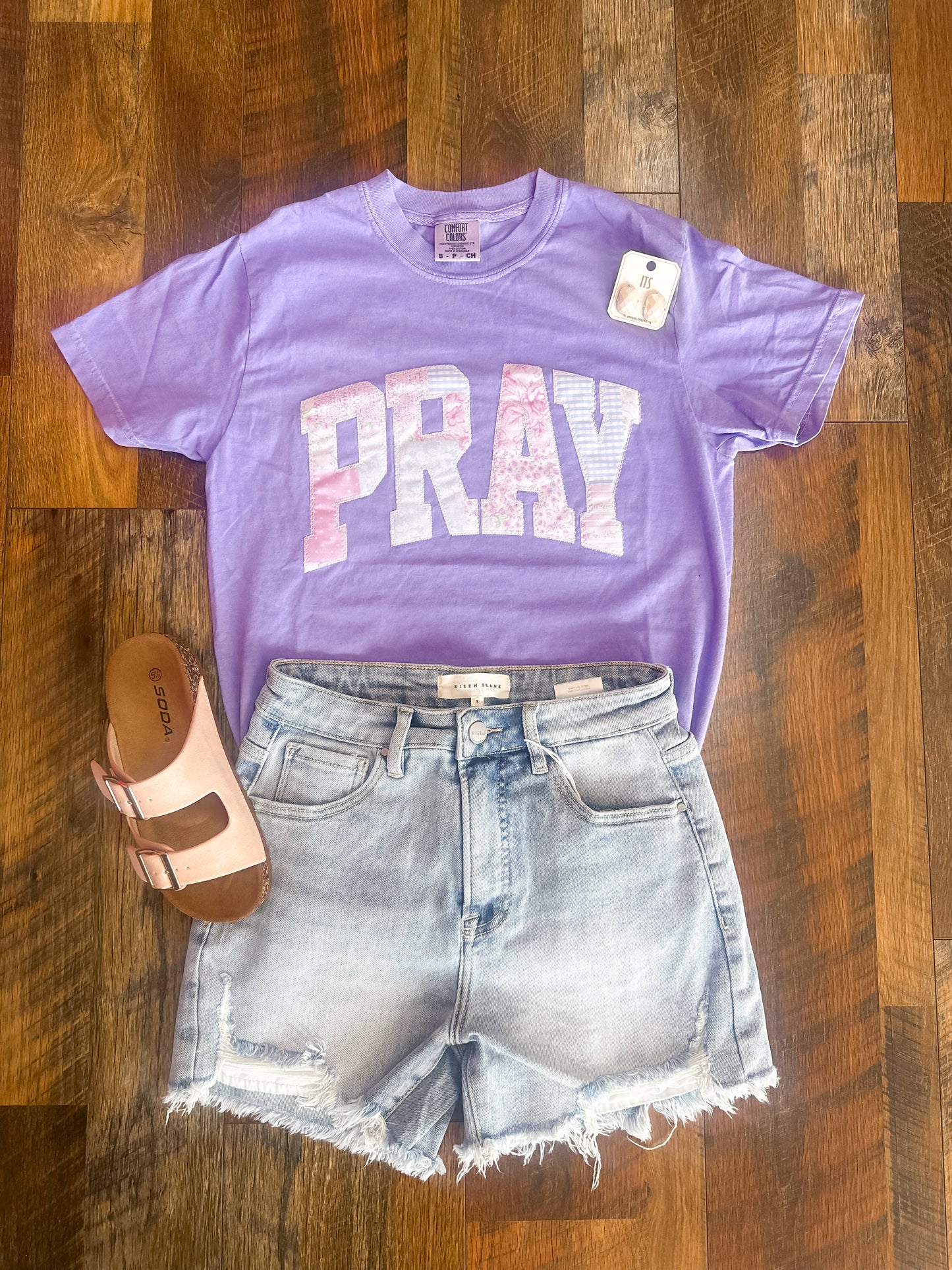 Purple Quilted Pray Appliqué Tee