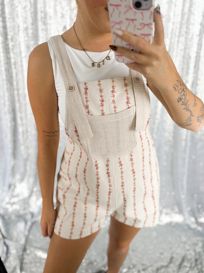 Pink Pressed Petals Overall Romper