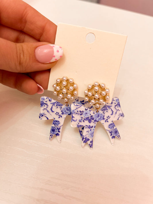 Blue Coquette Chinoiserie Earrings