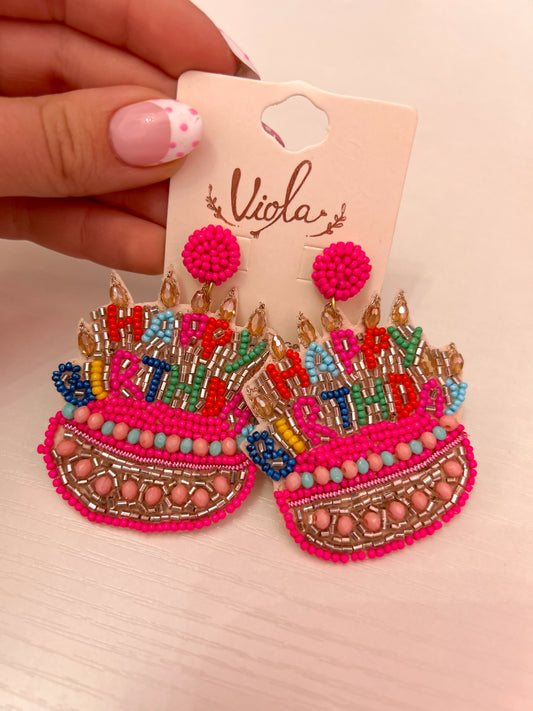 Beaded Birthday Earrings