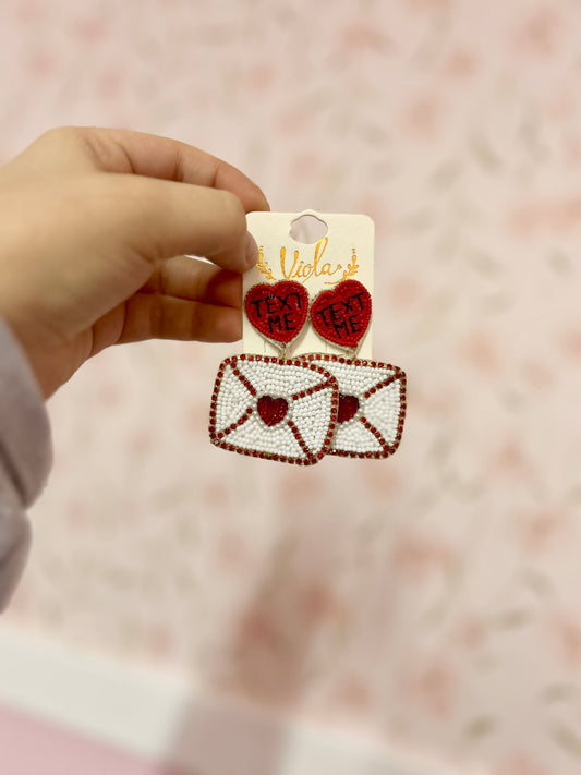 Valentine Letter Earrings