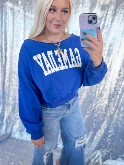 Royal Blue Gameday Cropped Crew