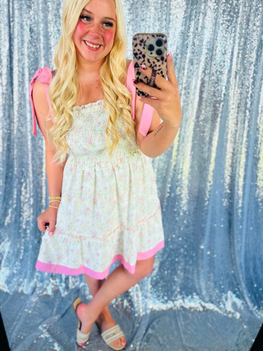 Pressed Petals Floral Smocked Swing Dress