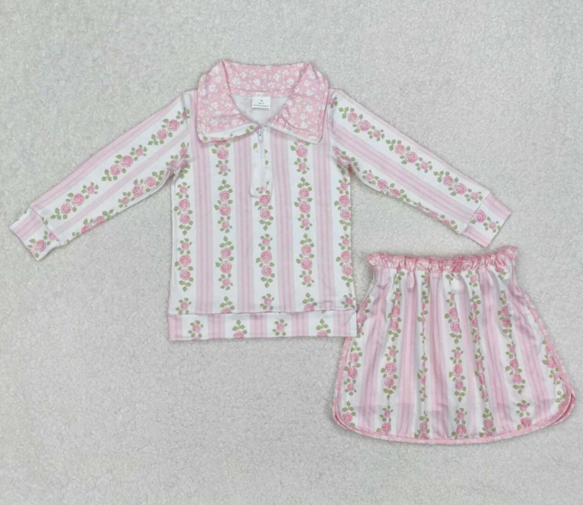 Pink Love Shack Floral Skort Set