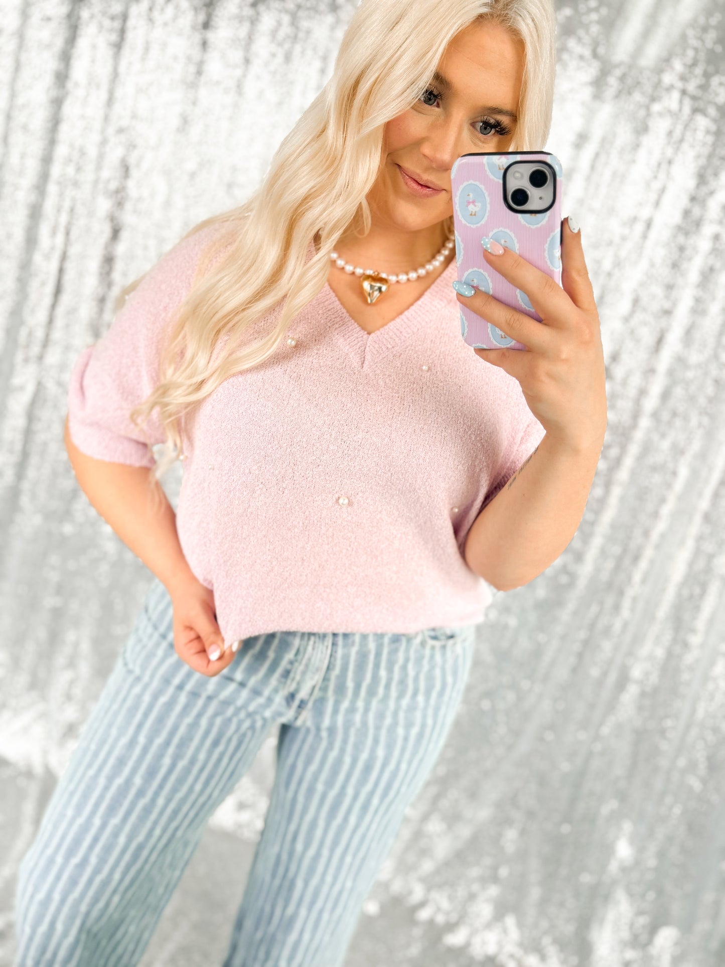 Lavender Pearl Blouse