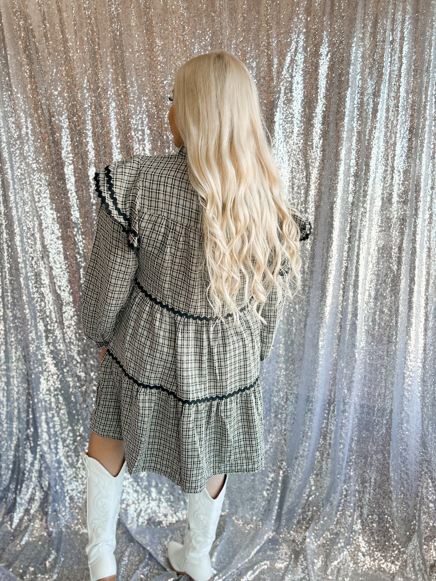 Mabel Check Tiered Dress