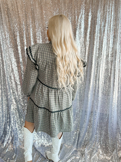 Mabel Check Tiered Dress