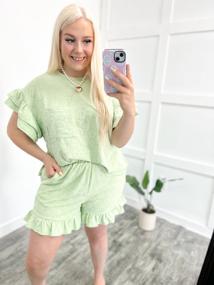 Daisy Ruffle Set (Lime Green)
