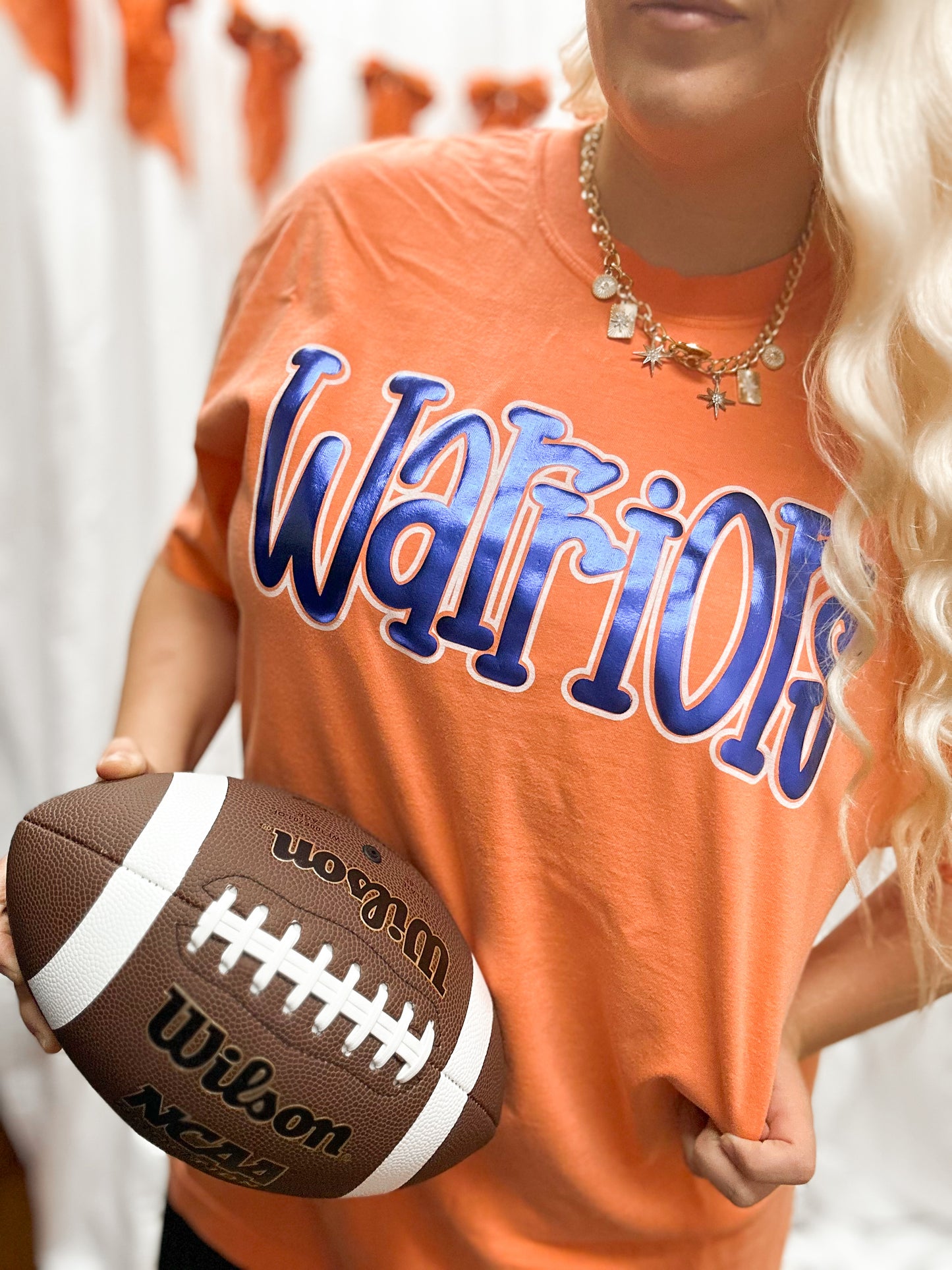 Warriors Metallic Puff Tee