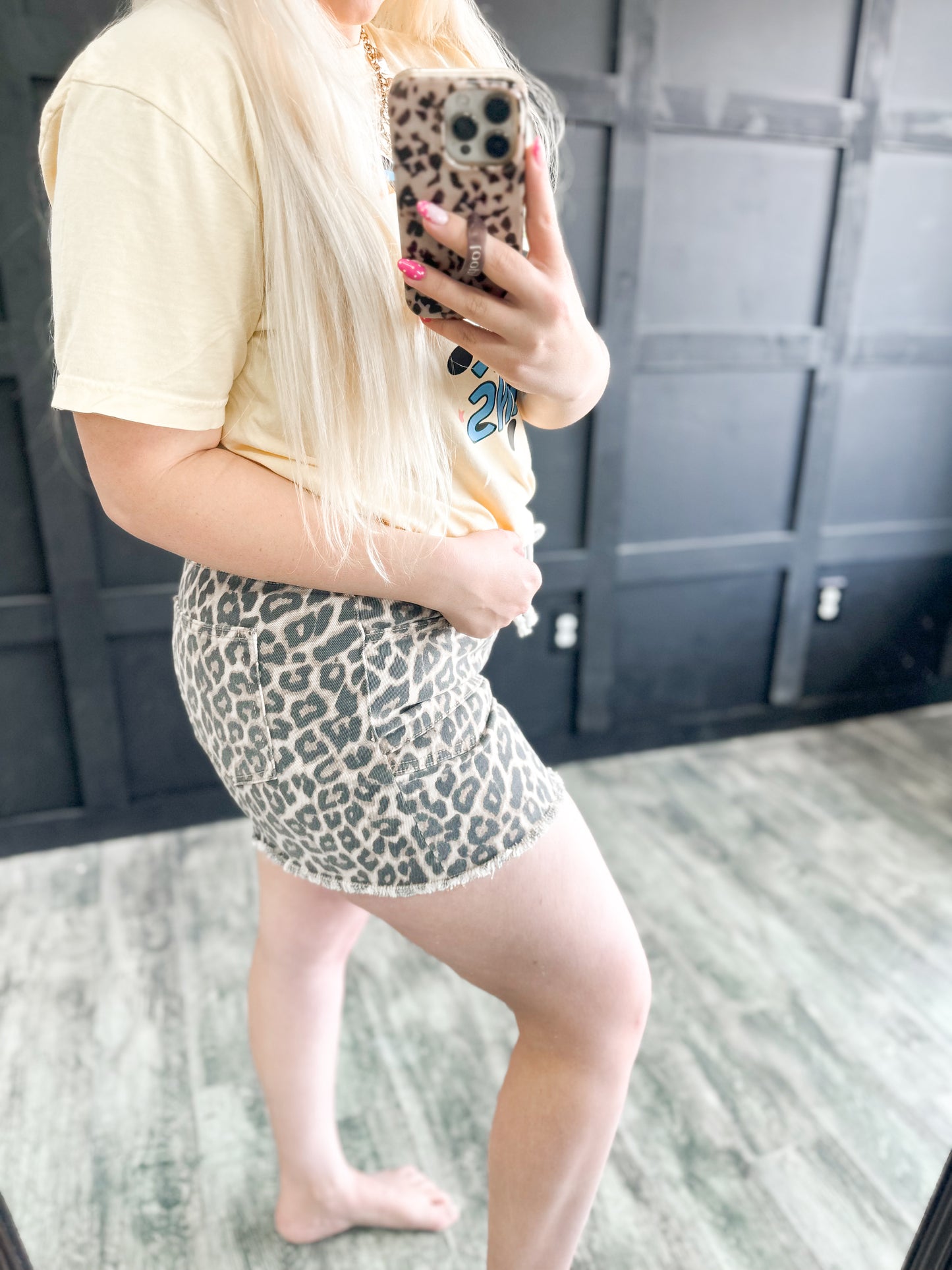 Leopard Drawstring Shorts