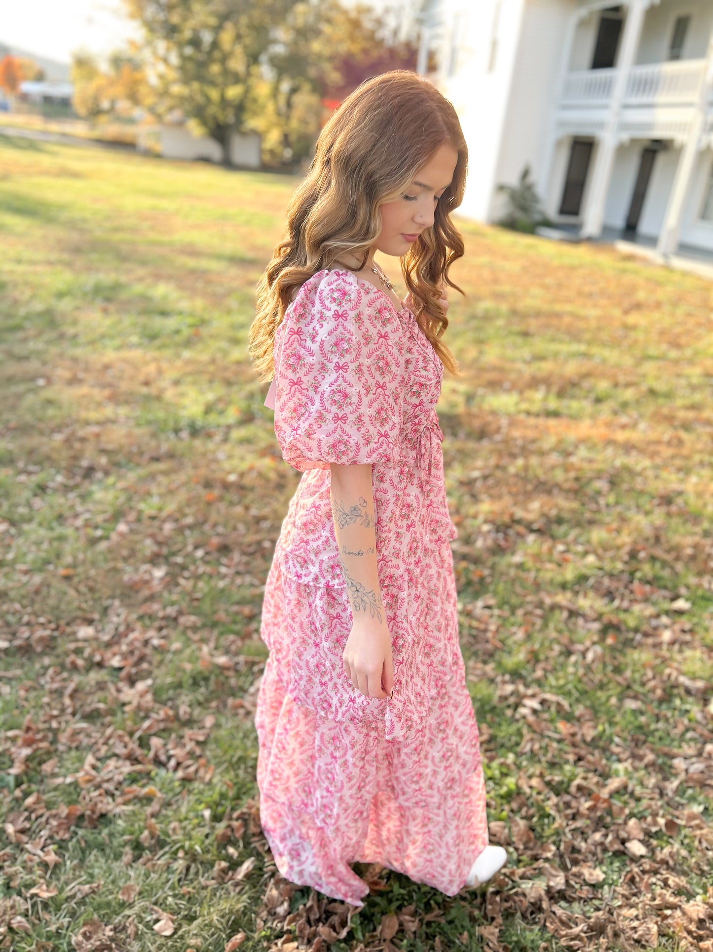 Holly Berry Blossoms Maxi Dress