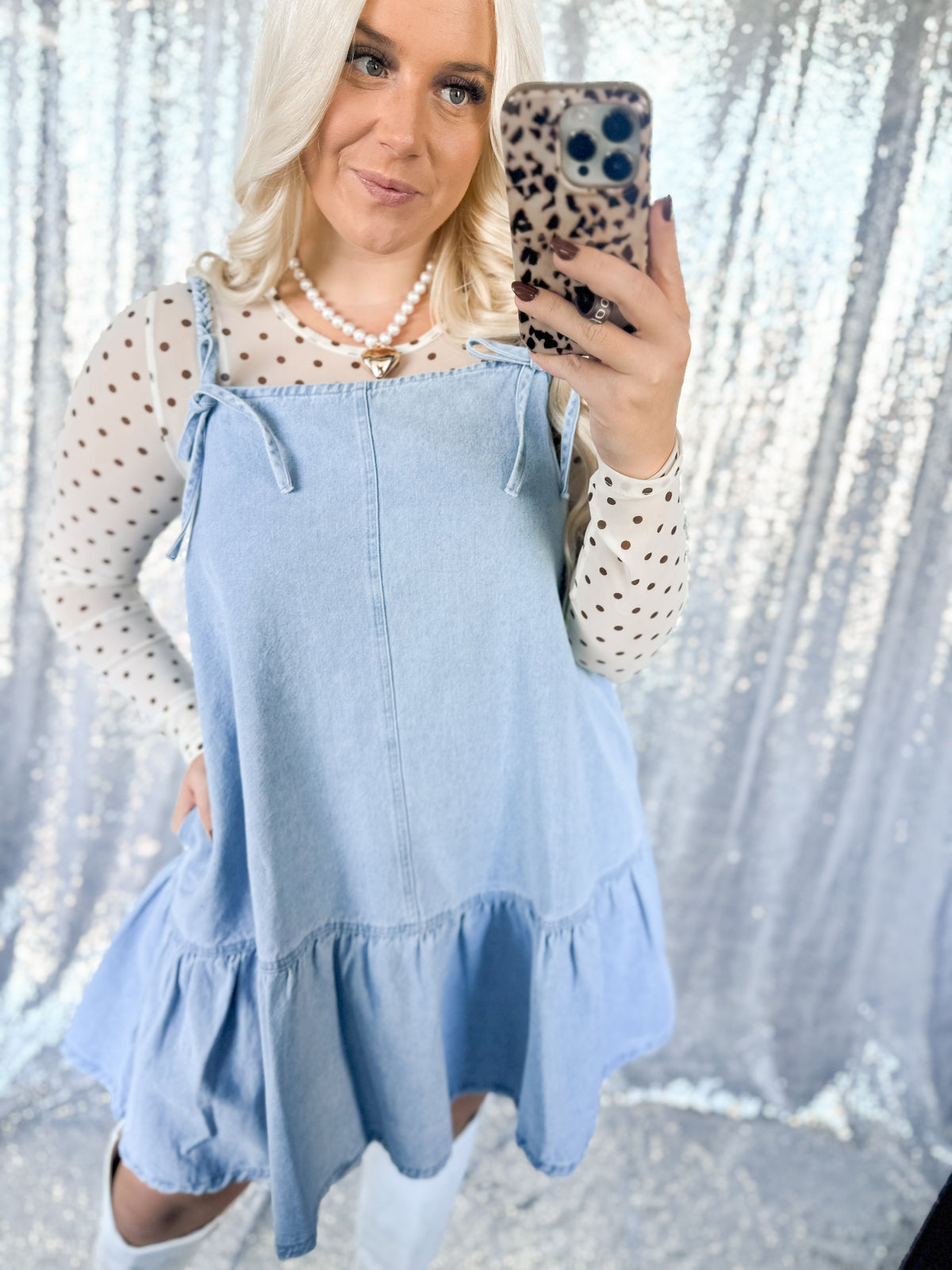 Denim Braided Babydoll Dress