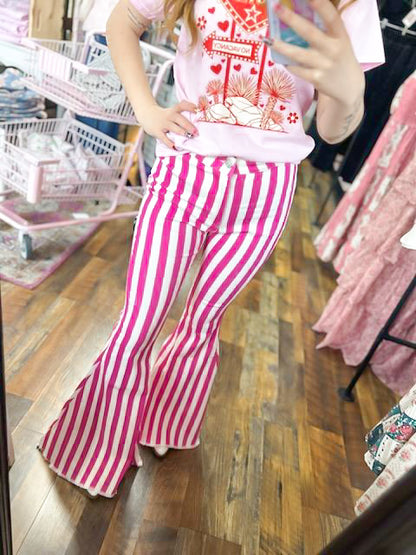 Sugarplum Striped Bell Bottoms