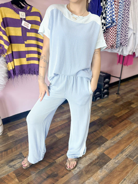 Blue Two-Toned Corded Set