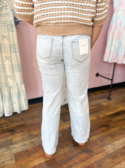 Layla Light Wash Wide Leg Denim