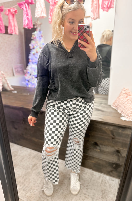 Fast Lane Checkered Denim