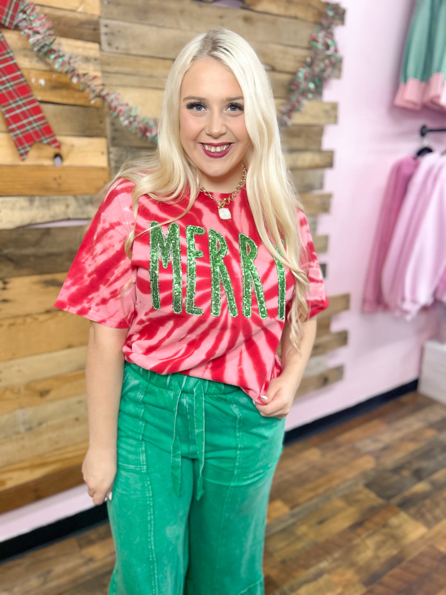 Merry Tie Die Graphic Tee