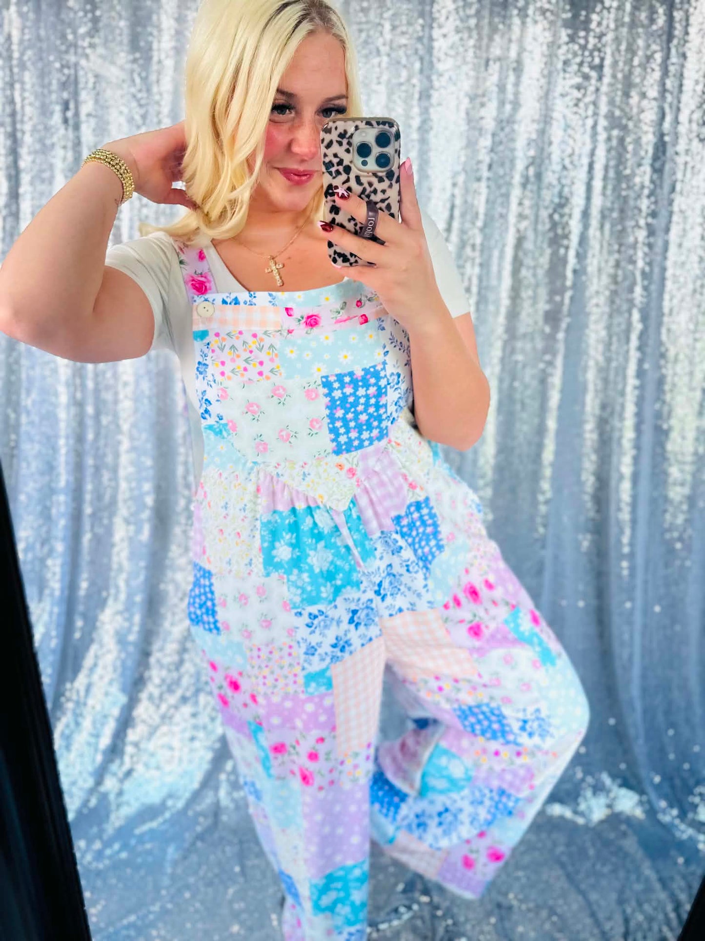 Pastel Patchwork Overall Jumpsuit