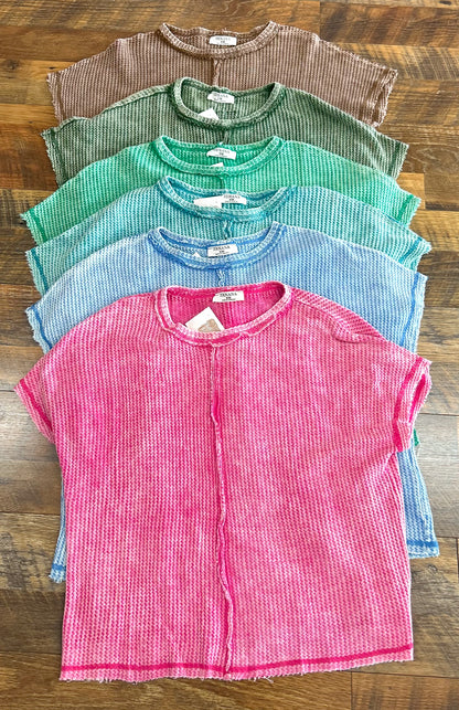 Acid Wash Waffle Tops