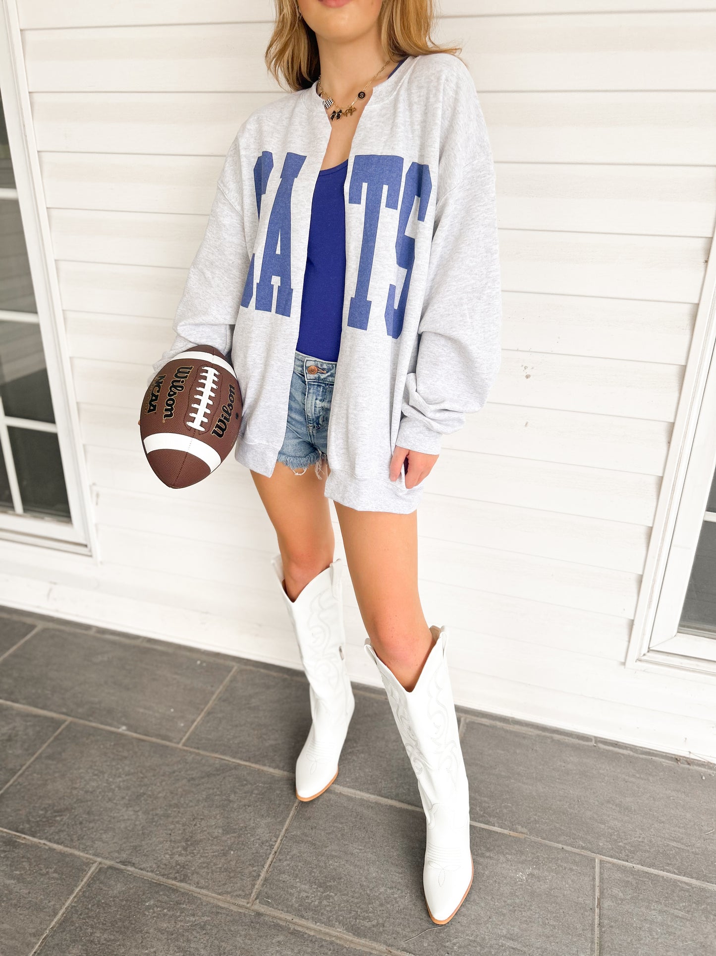 KY CATS Raw Hem Cardigan