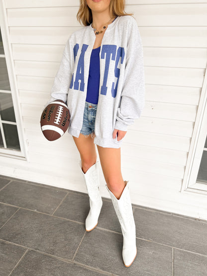 KY CATS Raw Hem Cardigan
