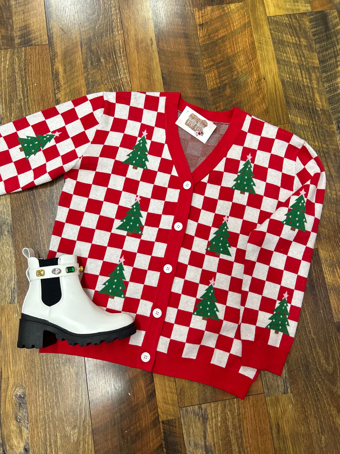 Merry Checkmas Cardigan