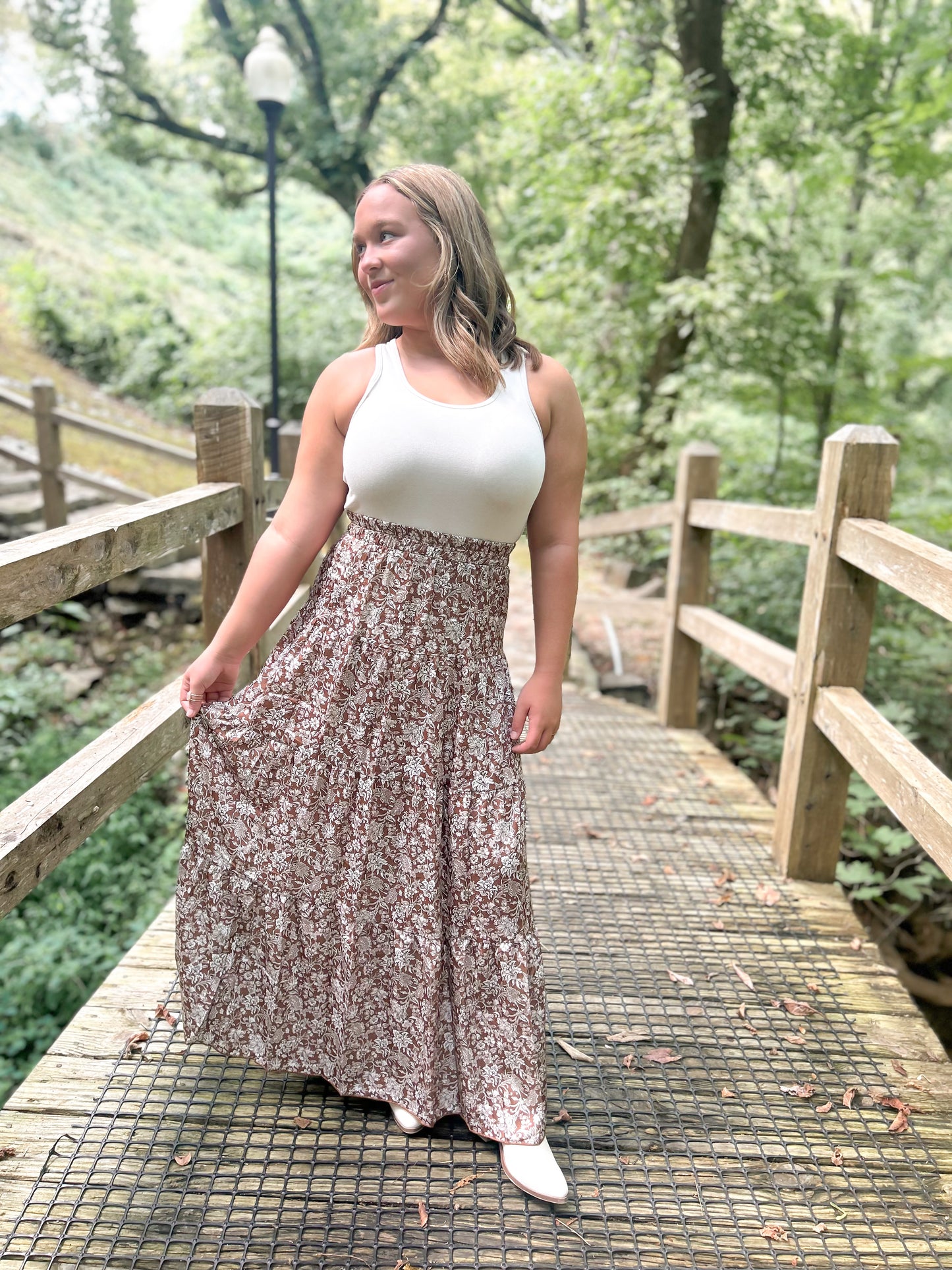 Dusty Trails Satin Maxi Skirt