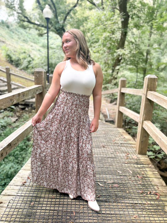 Dusty Trails Satin Maxi Skirt