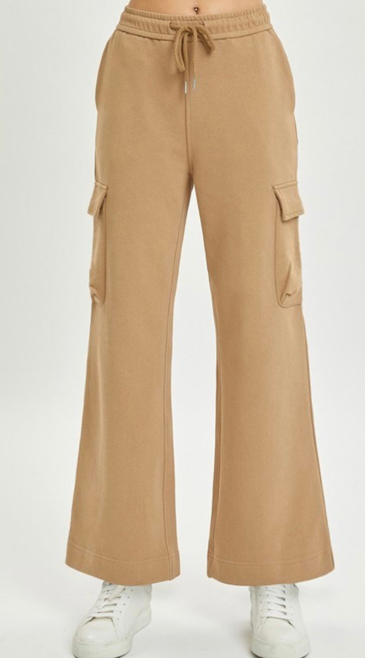 Risen Cargo Wide Leg Pants/ Latte