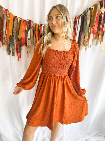 Falling For You Smocked Dress