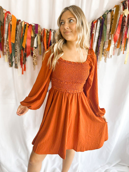 Falling For You Smocked Dress