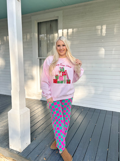 Fuschia & Kelly Green Checker Pant