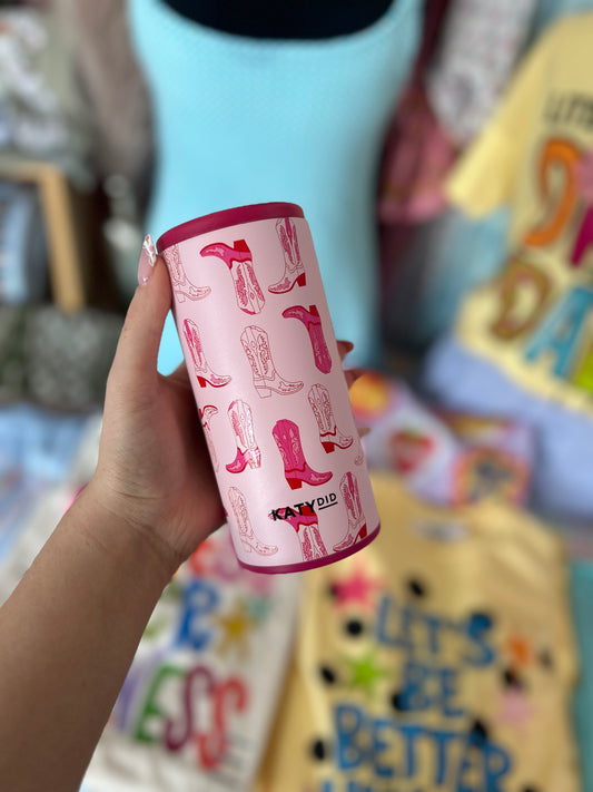 Pink Western Can Cooler