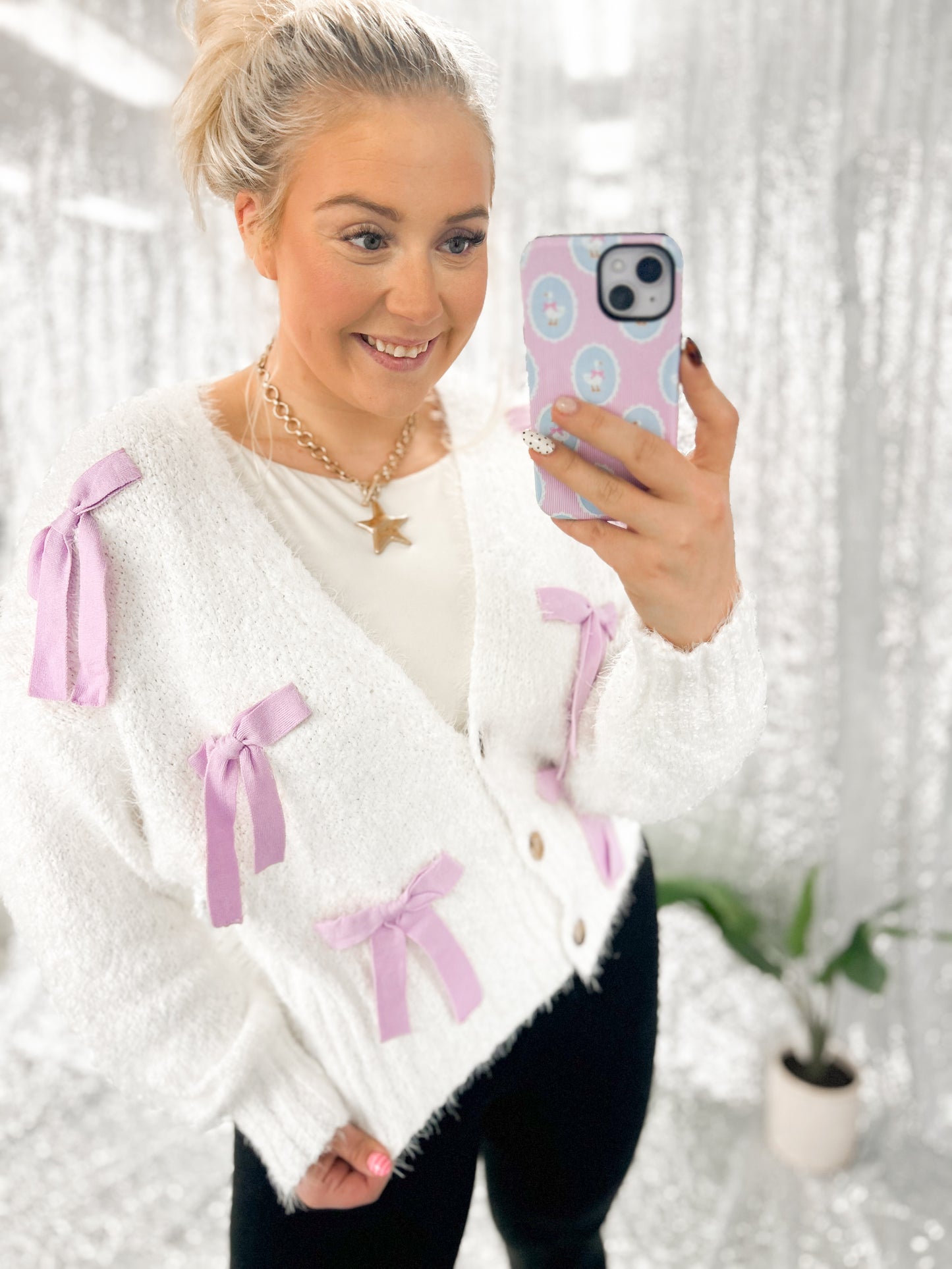 Lavender Coquette Cozy Cardigan