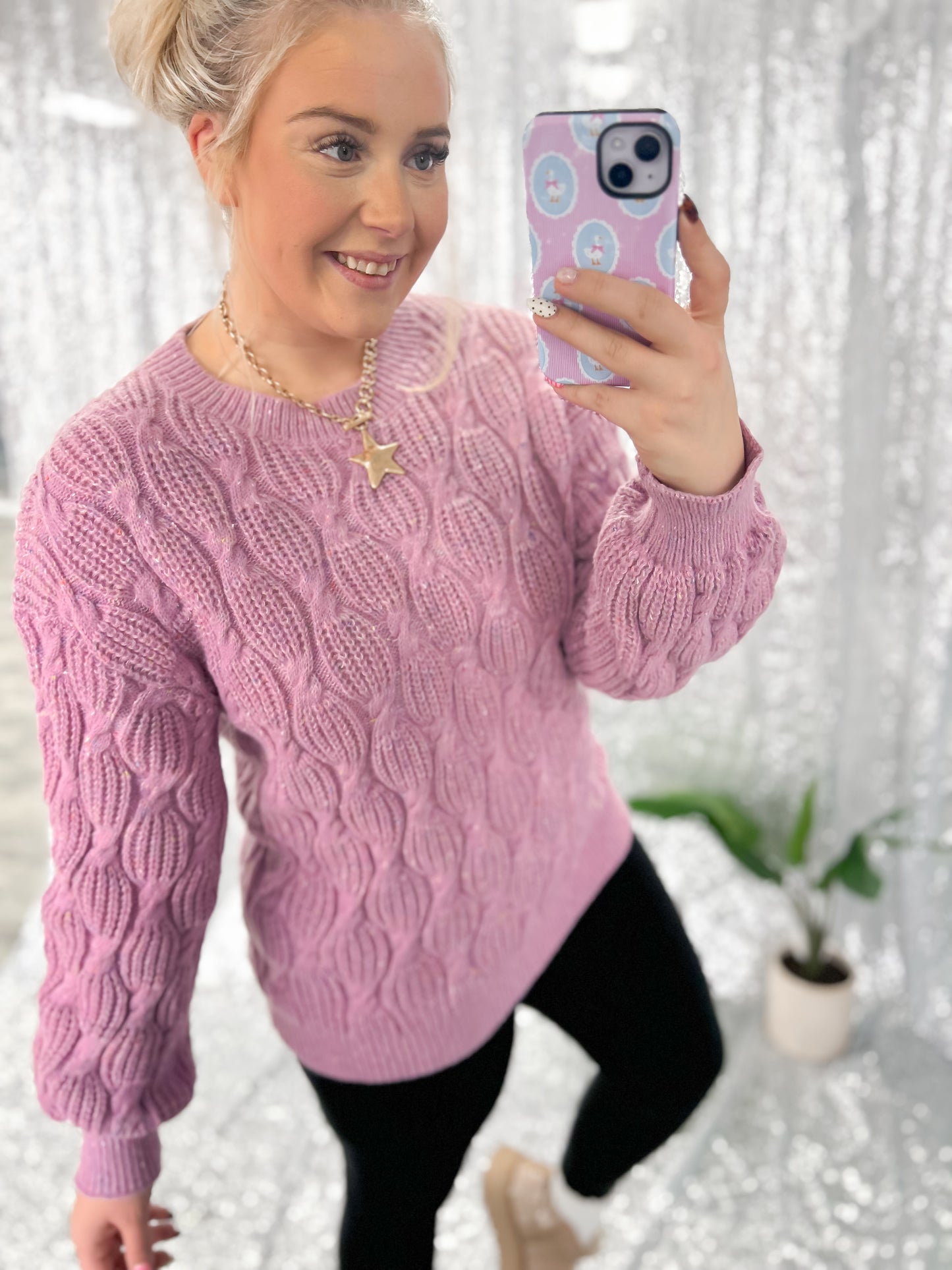 Purple Confetti Knit Sweater