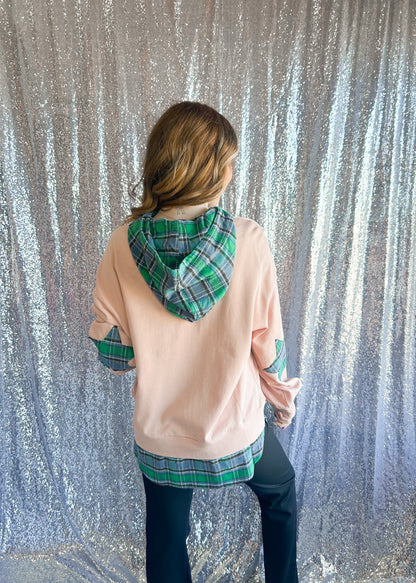 Vintage Star Plaid Hooded Pullover