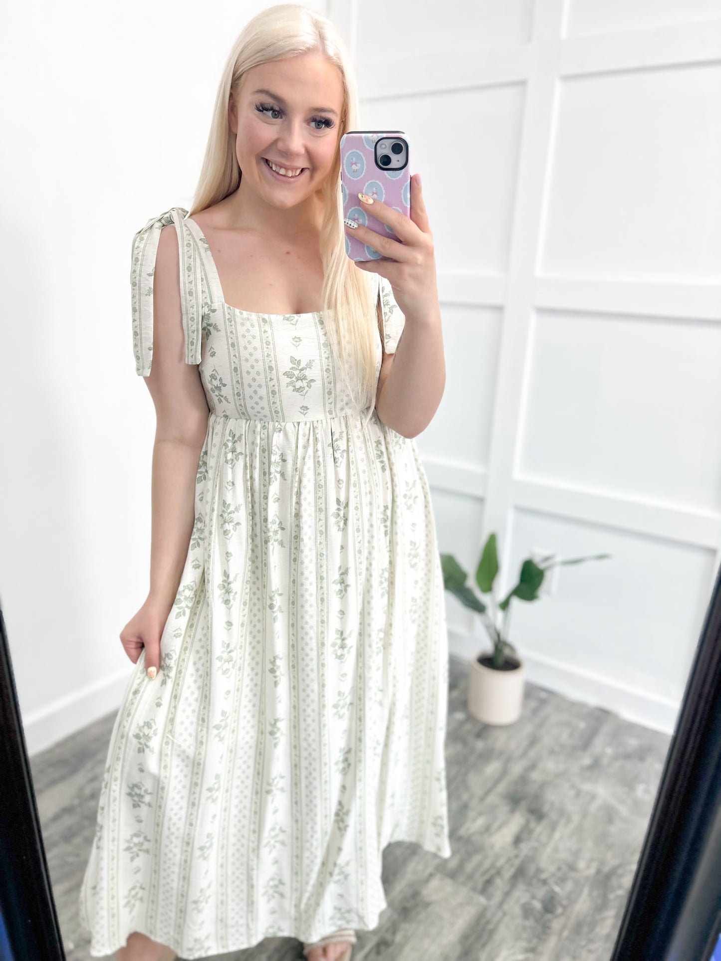 Sage Floral Maxi Dress