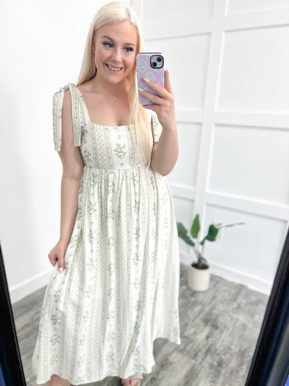 Sage Floral Maxi Dress
