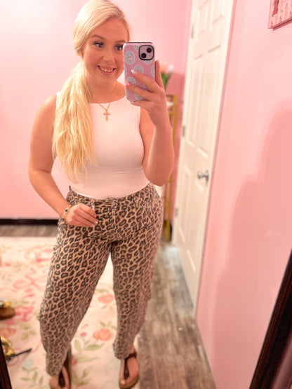 Leopard Luxe Barrel Jeans