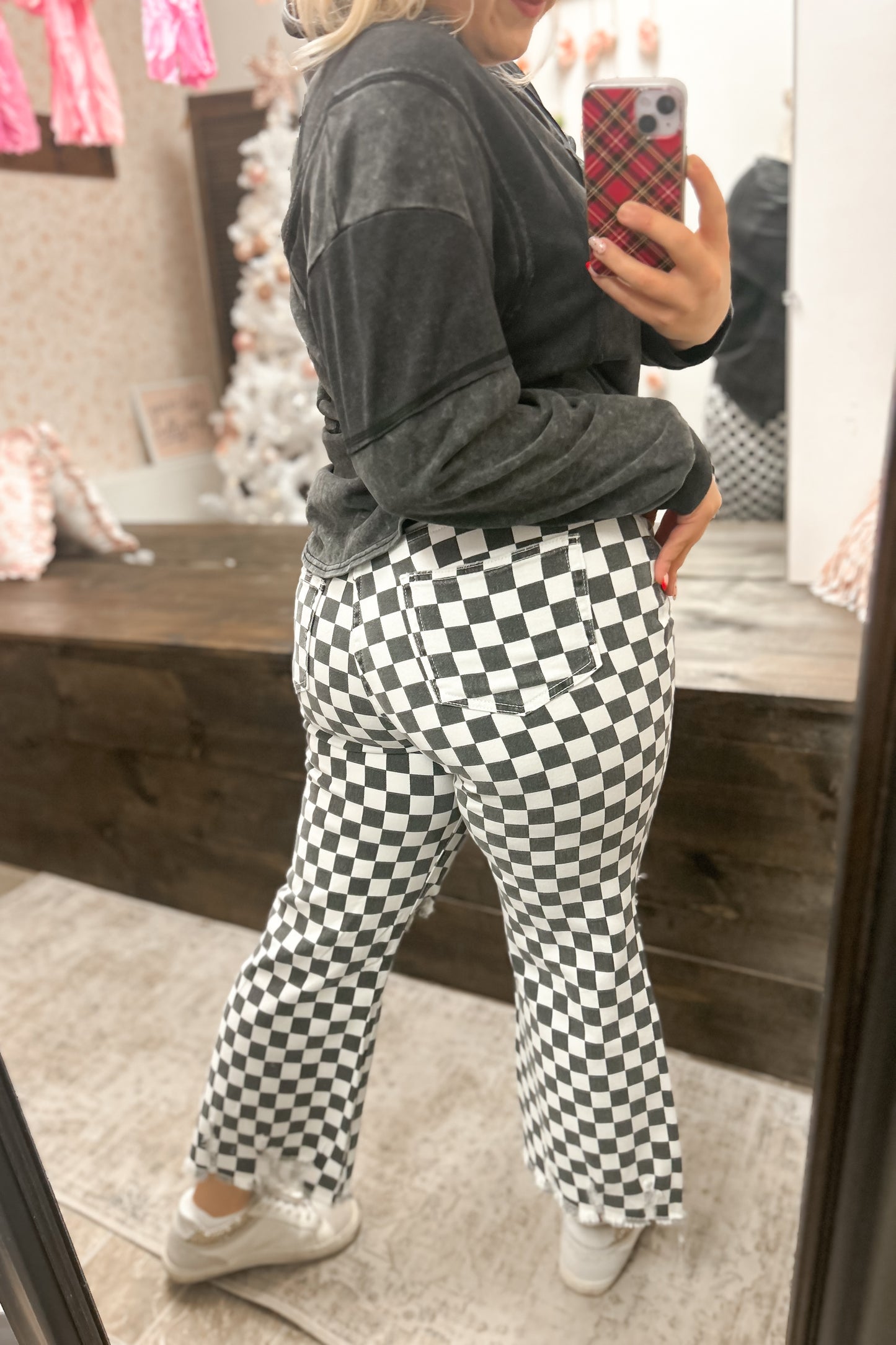 Fast Lane Checkered Denim