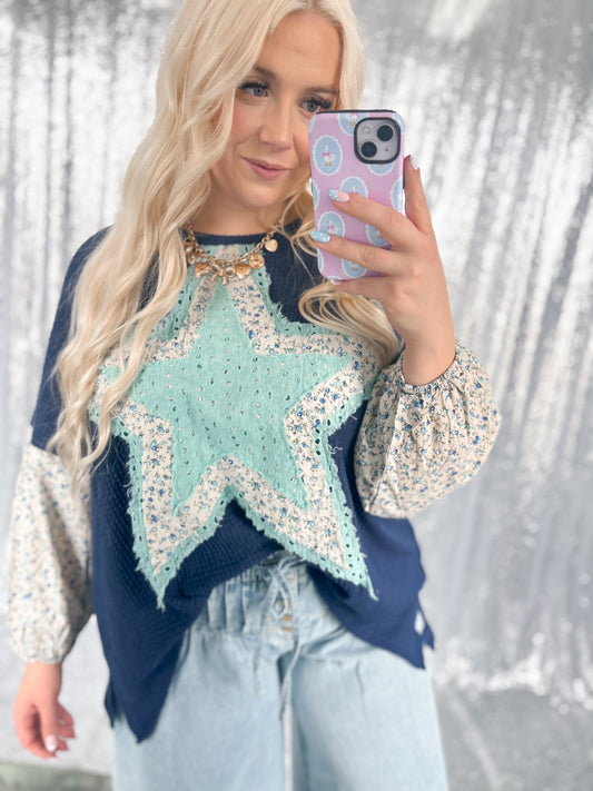 Floral Patchwork Star Top