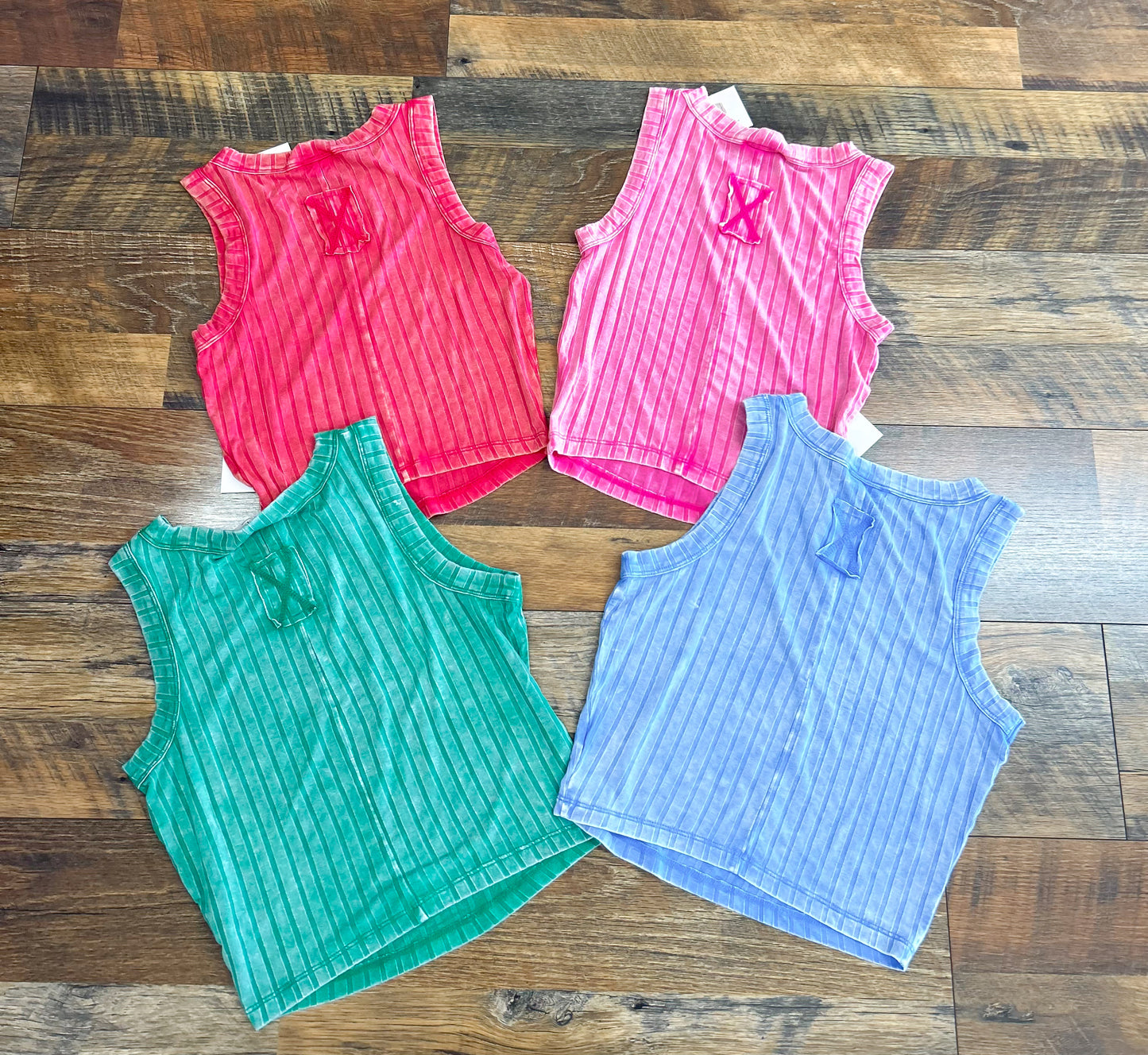Cropped Ribbed Fitted Tanks